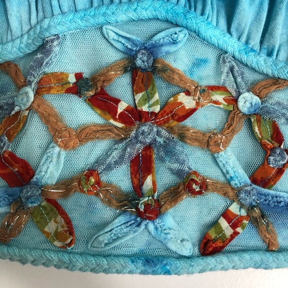 Free People Blue Crop Top Halter XS - Picture 3 of 9